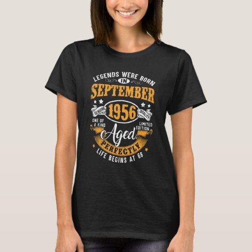 September 1956 66th Birthday  66 Year Old Men Wome T_Shirt