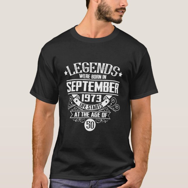 September 1973 Birthday Gift Classic Milestone Des T-Shirt (Front)