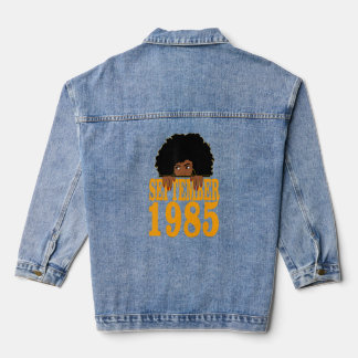 September 1985 37th Birthday 37 Years Old Black Wo Denim Jacket
