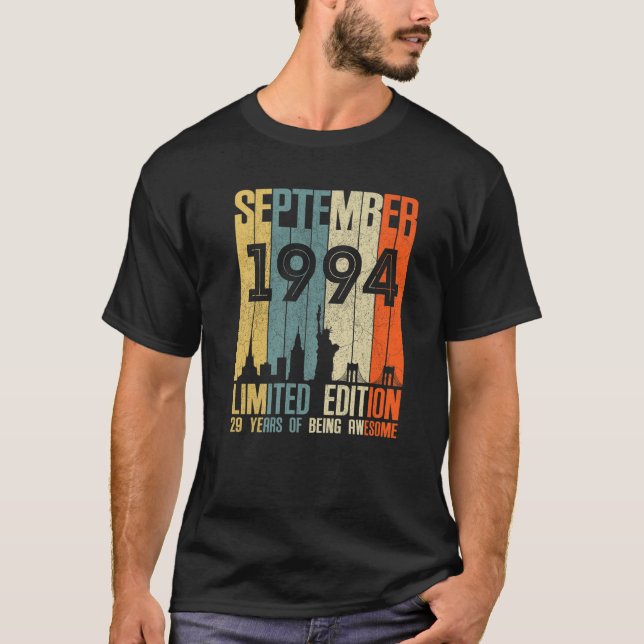 September 1994 29 Birthday 29 Year Old 1994 Birthd T-Shirt (Front)