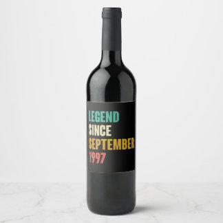 September 1997 25th Birthday 25 Years Old Bday Gi Wine Label