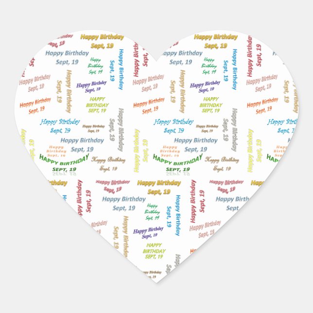 September, 19 Birthday Sticker (Front)