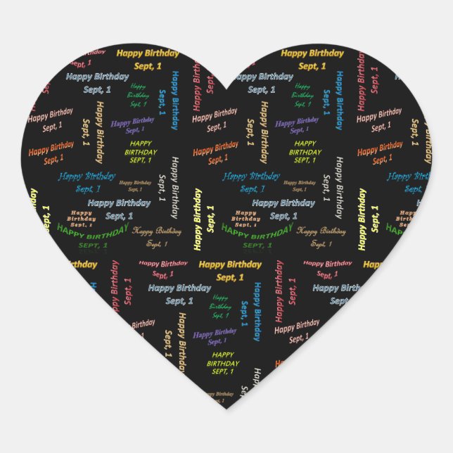 September, 1 Birthday Sticker (Front)