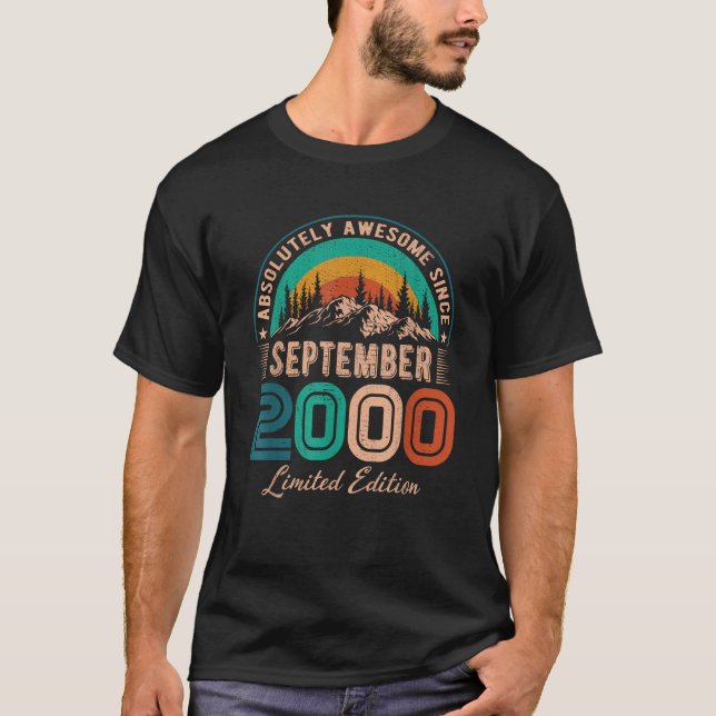 September 2000 Birthday Awesome Since September 20 T-Shirt (Front)