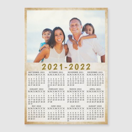 September 2021 August 2022 Magnetic Calendar Photo