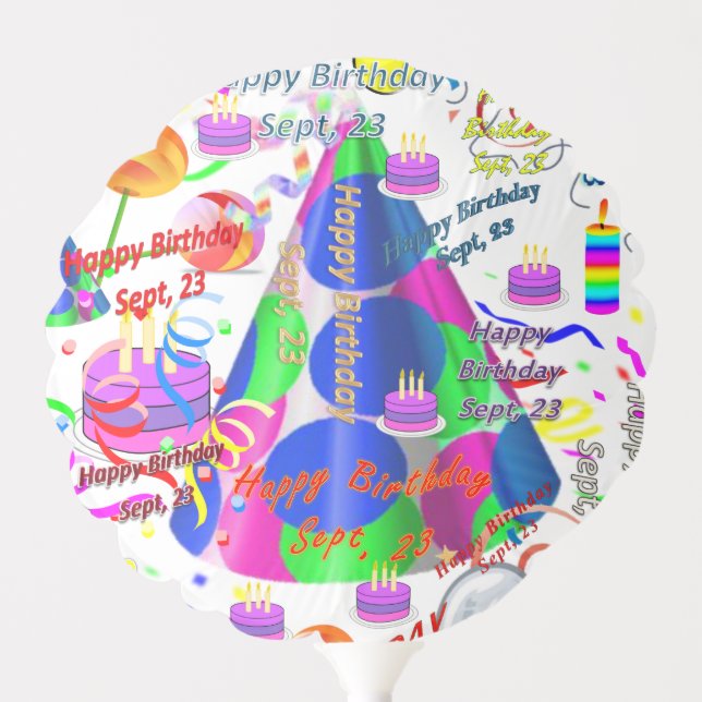 September, 23 Happy Birthday Balloons (Front)