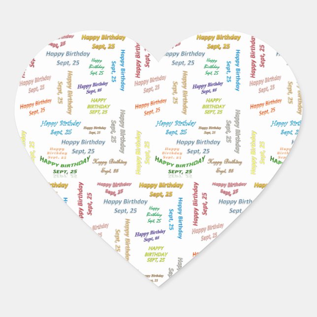 September, 25 Birthday Sticker (Front)