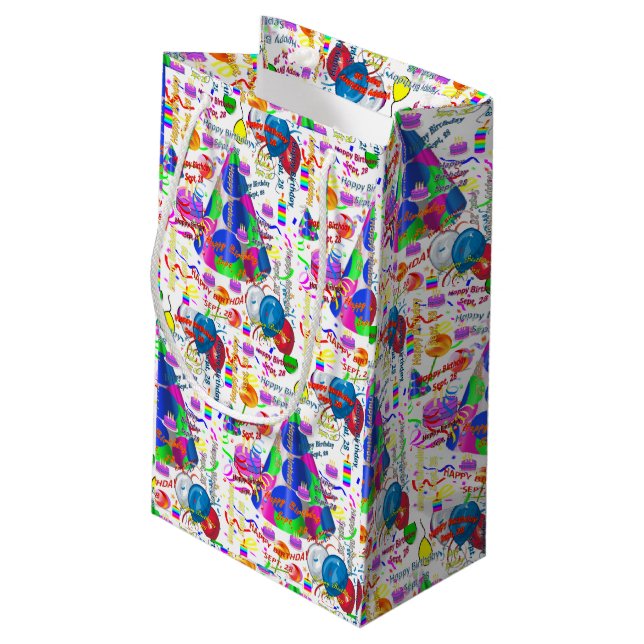 September, 28 Birthday Gift Bag Sept, (Back Angled)