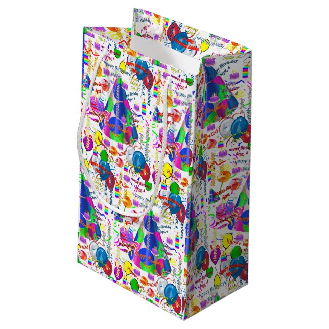 September, 4 Birthday Gift Bag Sept, (Back Angled)