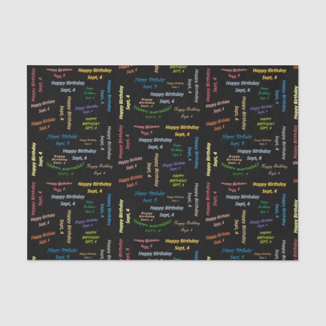 September, 4 Birthday Tissue Paper (Front)