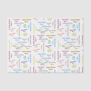 September, 5 Birthday Tissue Paper