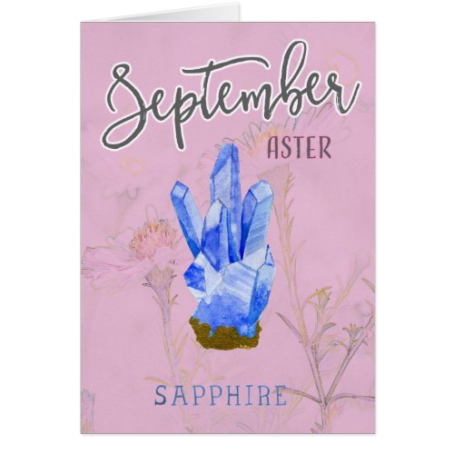 September birthstone birthday card