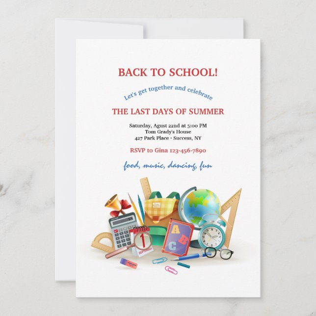 September Back to School Invitation (Front)