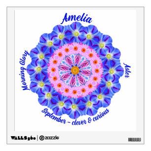 September Birth Flower Name Custom Removable Zen Wall Decal