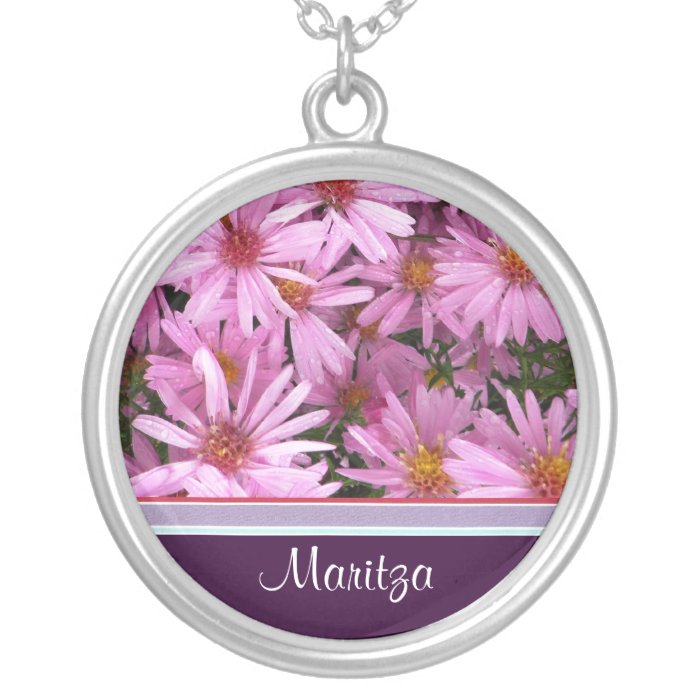 SEPTEMBER Birth Flower Necklace   Aster