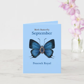 September Birth Gemstone Butterfly - Peacock Royal Card