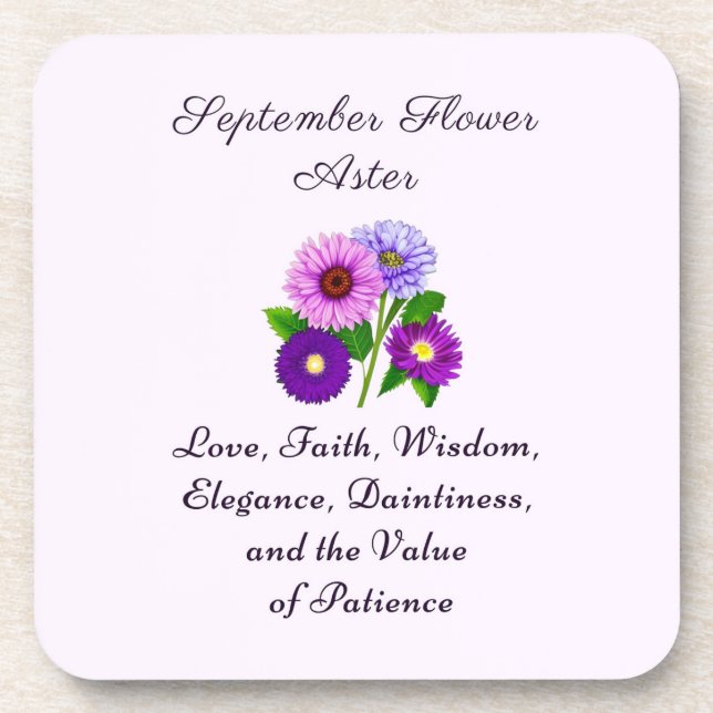 September Birth Month Flower Aster     Beverage Coaster (Front)