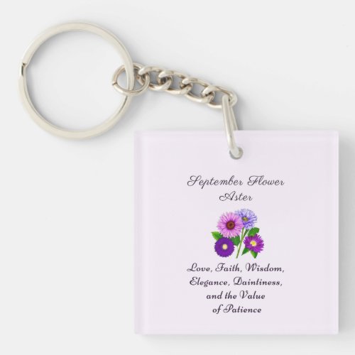 September Birth Month Flower Aster     Keychain