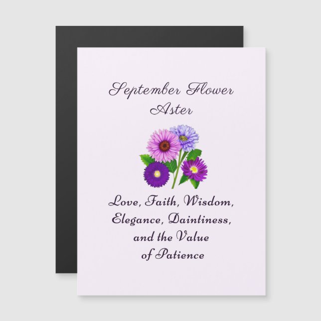 September Birth Month Flower Aster Personalized  (Front/Back)