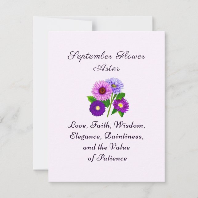 September Birth Month Flower Aster Personalized  (Front)