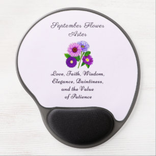 September Birth Month Flower Aster Personalized Gel Mouse Pad
