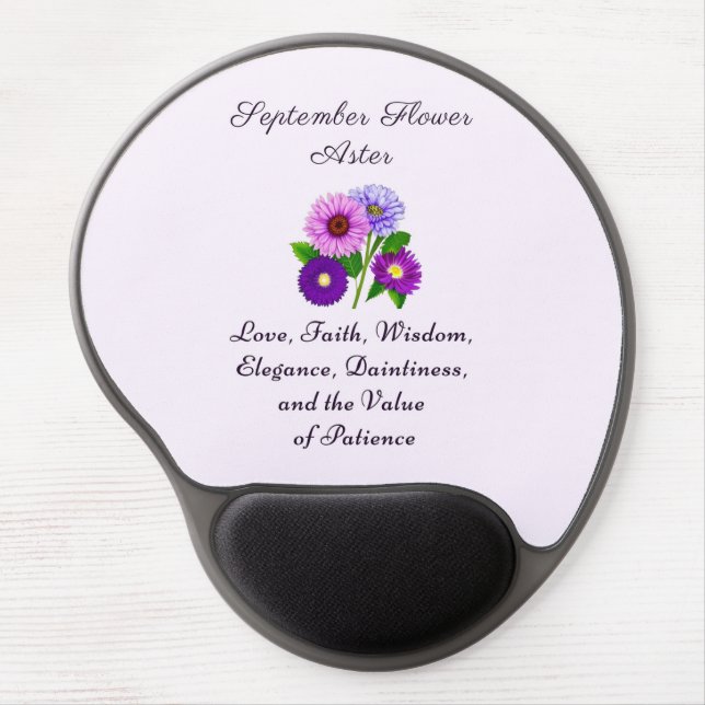 September Birth Month Flower Aster Personalized  Gel Mouse Pad (Front)