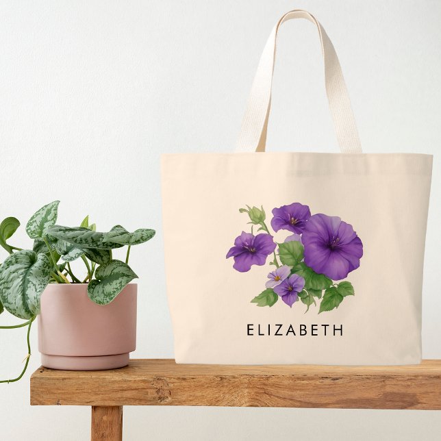 September Birth Month Flower Custom Gift for Her Large Tote Bag (Creator Uploaded)