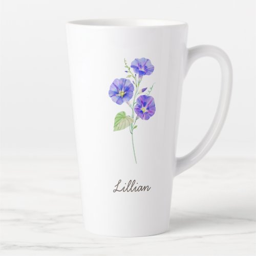 September Birth Month Flower Morning Glory Latte Mug