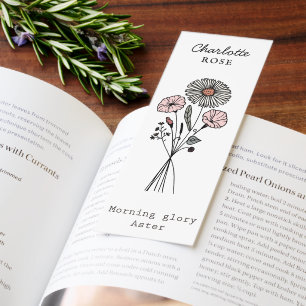 September Birth Month Flower Personalized Bookmarks