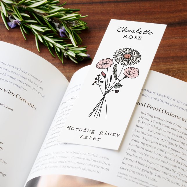 September Birth Month Flower Personalized Bookmarks (Book)