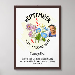 September Birth Month Flower PHOTO Mom Gift Framed Art