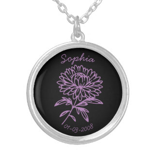 September Birth Month Flower Tattoo Aster Necklace
