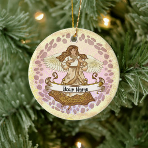 September Birthday Angel Ceramic Ornament