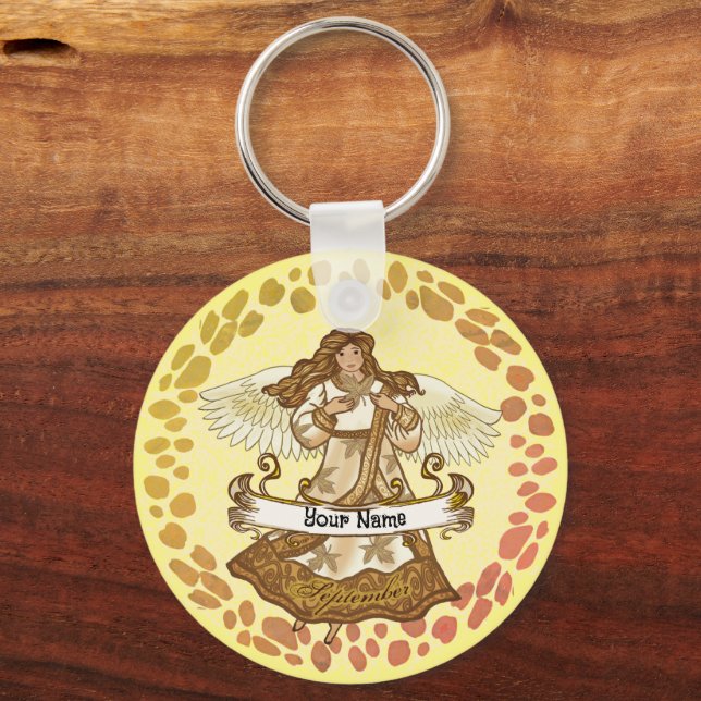 September Birthday Angel Keychain (Front)