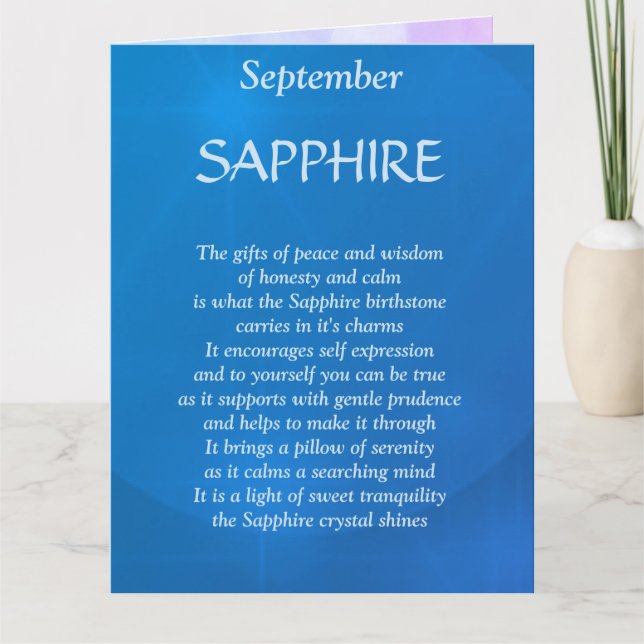 September birthday birthstone Sapphire Greeting Card (Front)