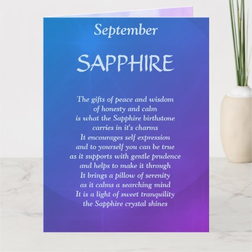 September birthday birthstone Sapphire Greeting Card
