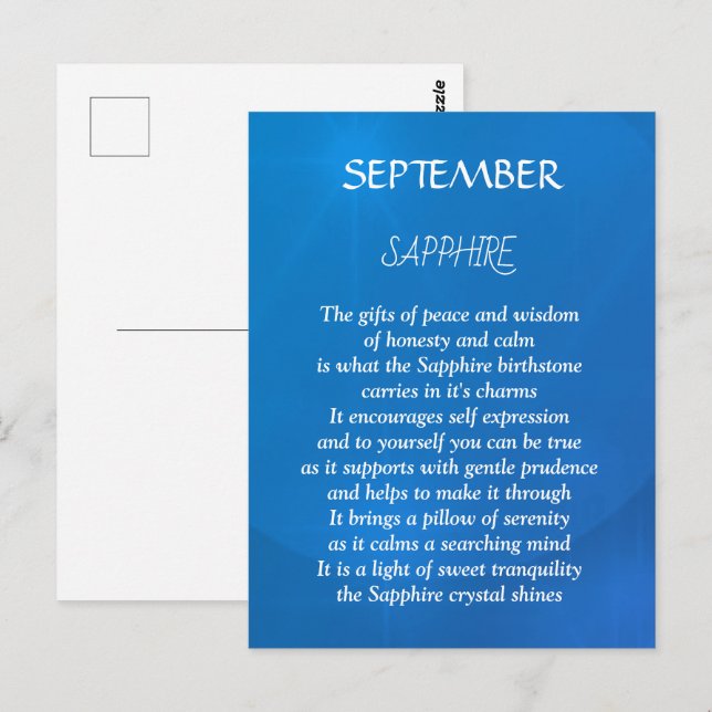 September birthday birthstone Sapphire  Postcard (Front/Back)