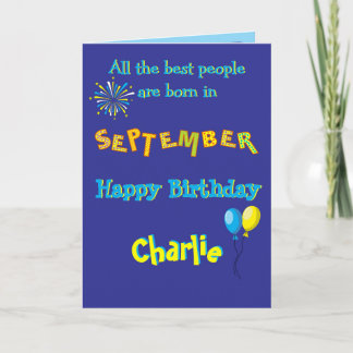 September Birthday Folded Greeting Card
