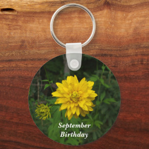 September Birthday Pretty Marigold Keychain