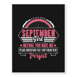 September Birthday Queens Legends Temporary Tattoos
