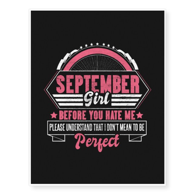 September Birthday Queens Legends Temporary Tattoos (Front)