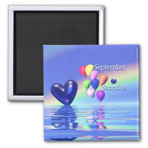 September Birthday Sapphire Heart Magnet