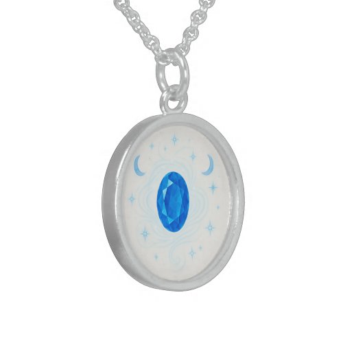 September Birthstone, Birthday Gift, Sapphire Blue Sterling Silver Necklace