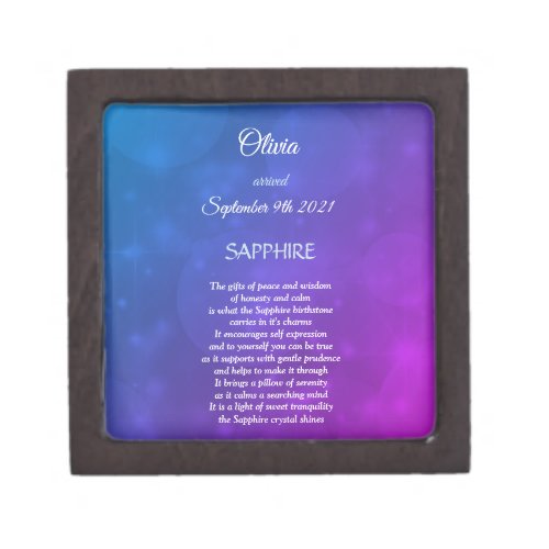 September Birthstone Sapphire design  Gift Box
