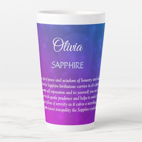 September Birthstone Sapphire design  Latte Mug