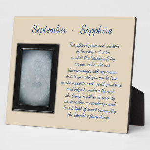 September Birthstone Sapphire Plaque