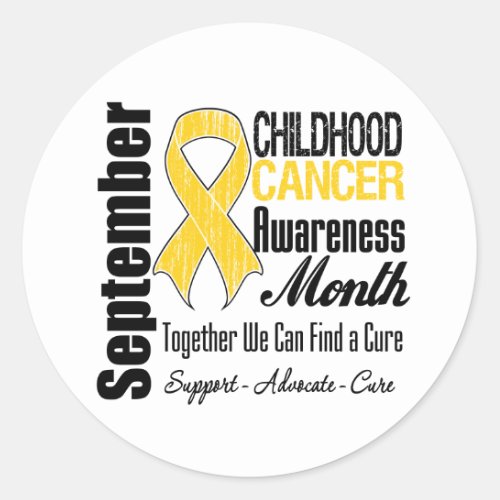 September Childhood Cancer Awareness Month Classic Round Sticker