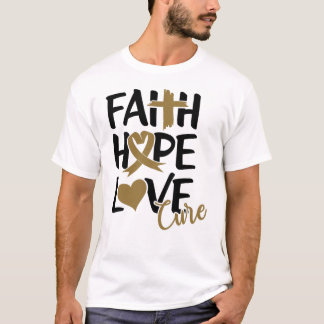 September Childhood Cancer Gold Ribbon, Faith Hope T-Shirt