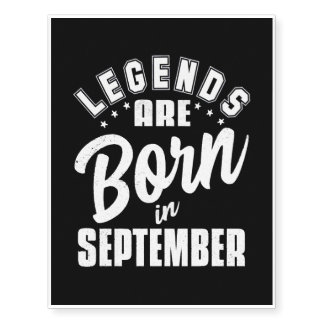 September cool people legends temporary tattoos