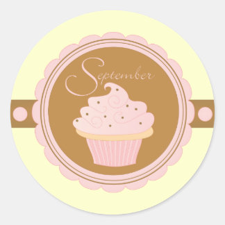 September Cupcake Classic Round Sticker